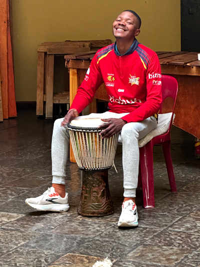 Young Man Drumming Circle Peku Peku Travel